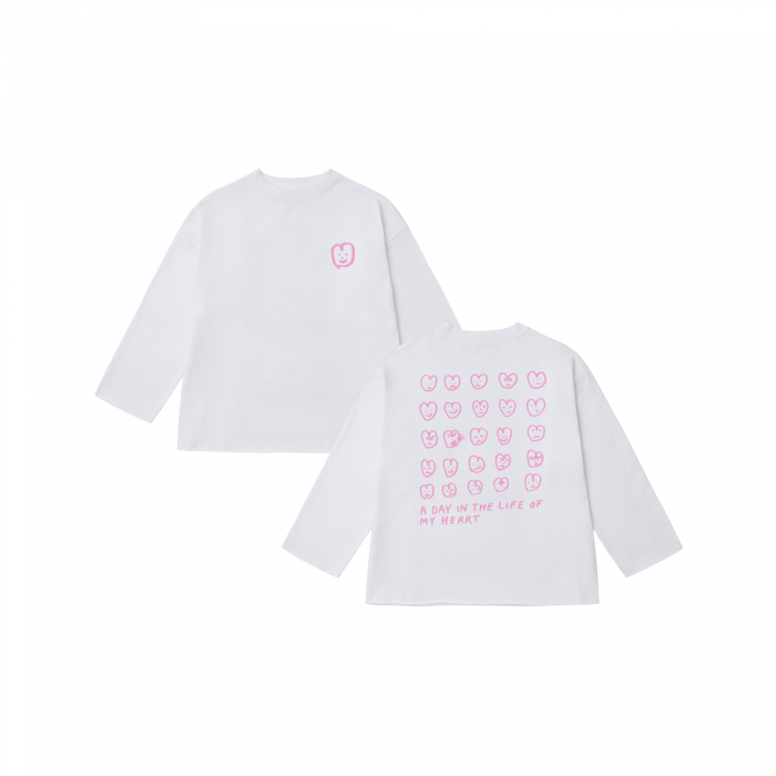 Лонгслів білий hearts