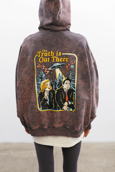 Худі оверсайз графітовий виварений X-files