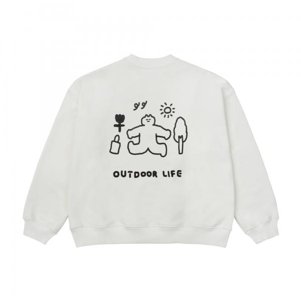 Sweatshirt white outdoor life 