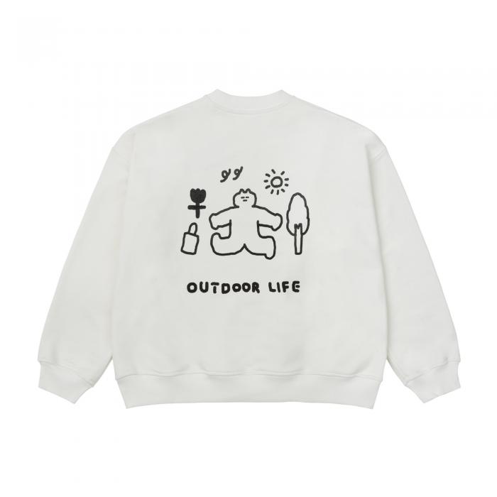 Sweatshirt white outdoor life 