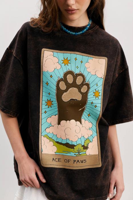 T-shirt boiled black  ace of paws