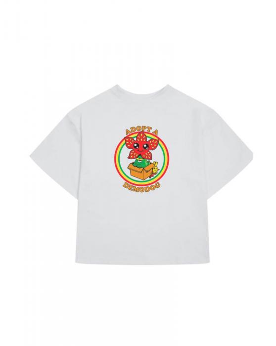 Футболка оверсайз белая adopt a demodog