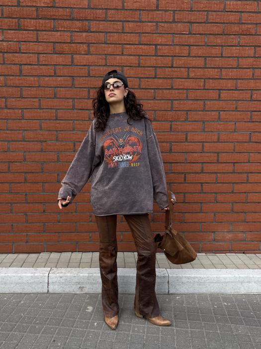 Лонгслів графіт виварений Iron Maden