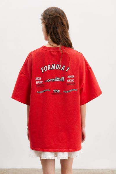 T-shirt oversized boiled red formula 1