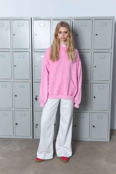 Худи оверсайз розовый вываренный