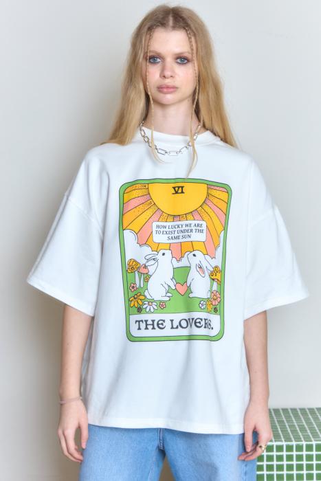 T-shirt oversize white lovers