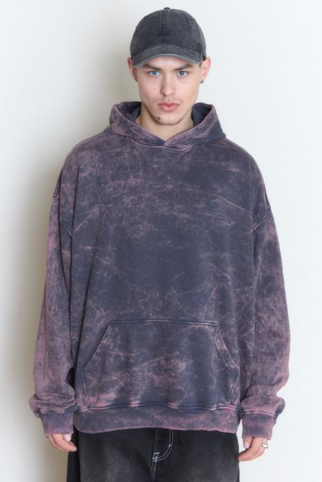 Oversized hoodie vintage-effect graphite