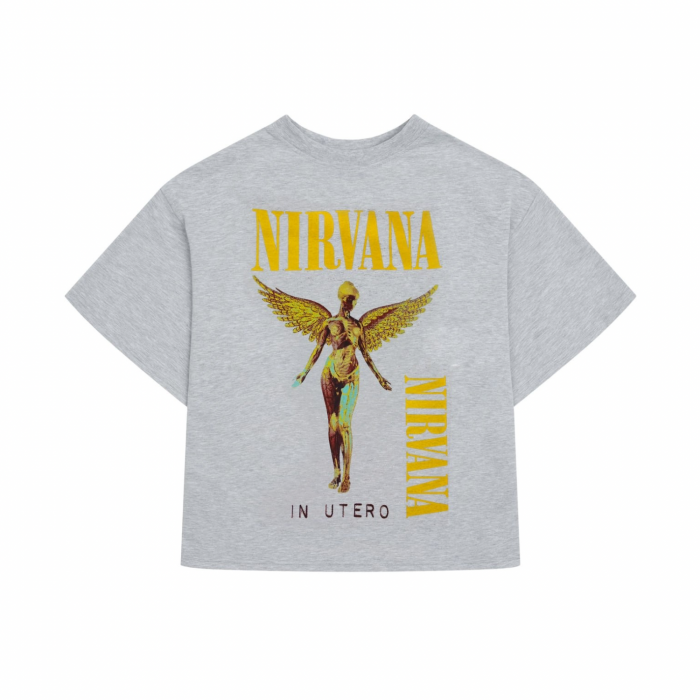 Футболка оверсайз серый меланж Nirvana